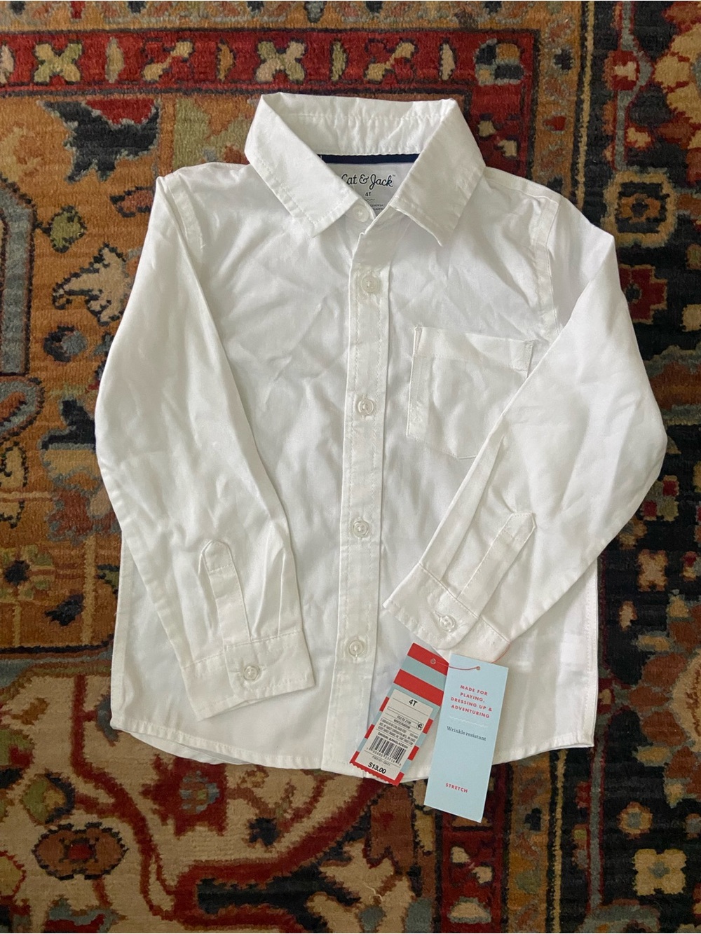 Cat & Jack White Long-Sleeve Button-Down Shirt for Kids